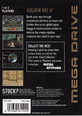 Golden Axe II (World) (Beta) box cover back